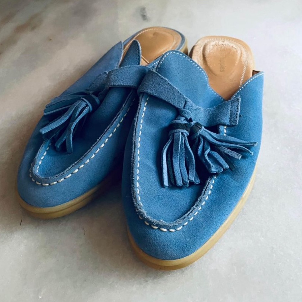 Hush Puppies blue mules size 7 - Picture 3 of 4